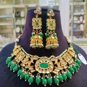 Indyjski Bollywood Biżuteria ślubna Kundan Emaliowany naszyjnik Pozłacane zestawy