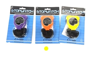 CHAMPION SPORTS STOPWATCH 910 *LOT OF 3 * DAILY ALARM HOURLY CHIME MULTI COLORS - Picture 1 of 6