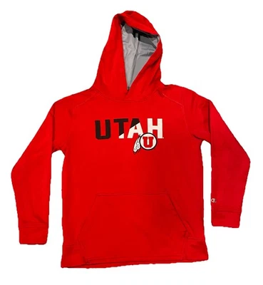 Utah Utes Champion Pullover Hoodie Youth Large (10/12) Red - Image 1 of 4