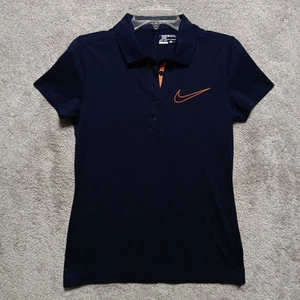 Nike Shirt Womens Med Navy Golf Polo Short Sleeve Dri-Fit Sport 509165-439 - Picture 1 of 14