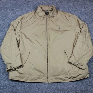 FLAWS Polo Ralph Lauren Jacket Men's 3XLT Fleece Lined Beige Full Zip Hoodie - Picture 1 of 16