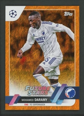 2023 MOHAMED DARAMY 10/25 TOPPS UEFA CHAMPIONS LEAGUE JADE ORANGE - Image 1 of 2