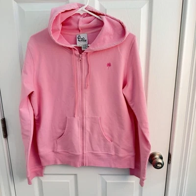 Chaqueta con Capucha Lilly Pulitzer Mujer Grande Rosa Vintage Años 90 Y2k Cremallera Completa Foto 1 de 4