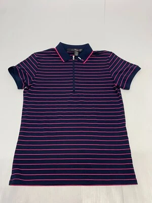 RLX Ralph Lauren Polo 1/4 молнии в полоску синий/розовый S/P женщин A73 - Изображение 1 из 4