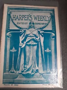 Antique Harper's Weekly March 17 1906 Amazing Advertising Ephemera Denmark King - Picture 1 of 11