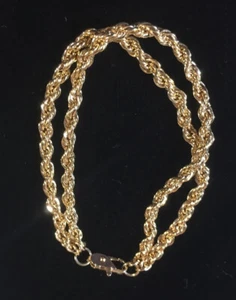 Vintage 7" Gold Plated Double Rope Bracelet NOS Very Classy Looking - Picture 1 of 12