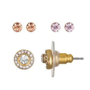 LC Lauren Conrad 3-Piece Crystal Nickel Free Interchangeable Stud Earring Set - Bild 1 von 6