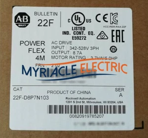 22F-D8P7N103 Allen-Bradley PowerFlex 4M 3.7KW 5HP AC Drive 22FD8P7N103 - Picture 1 of 1
