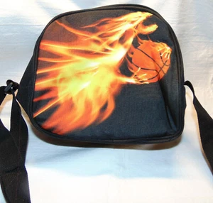 New Insulated FIRE Basketball Lunch Bag Box Sports Cooler Handle crossbody Zippr - Picture 1 of 6