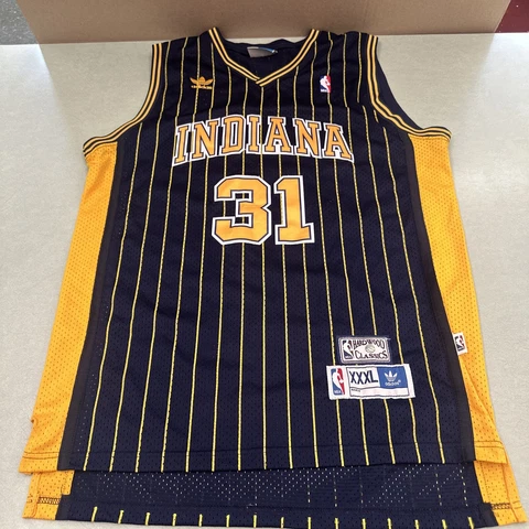 INDIANA PACERS REGGIE MILLER #31 ADIDAS HARDWOOD CLASSICS BASKETBALL JERSEY XXXL Cover