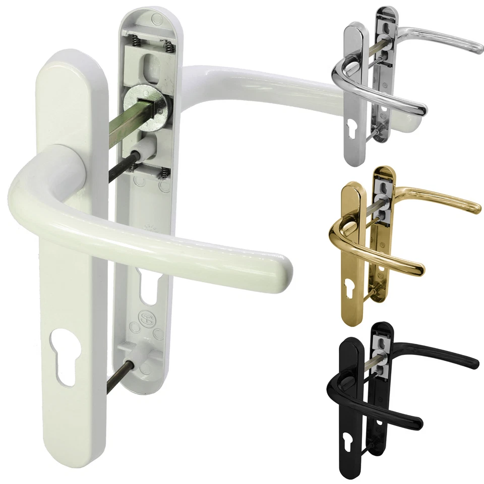 UPVC 92PZ External / Front Door Handle: Sprung 122mm, 210mm & 215mm Centres - Image 1 of 4