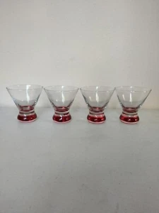 4 Stemless Martini Glass | Dizzy by Crate and Barrel Cocktail Glass | Red Base - Picture 1 of 7