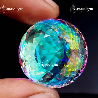 40 Crt Mystic Quartz Round Shape pendant Size Loose Gemstone - Image 1 of 4