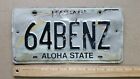 License Plate, Hawaii, Vanity: 64 BENZ, 1964 Mercedes Benz