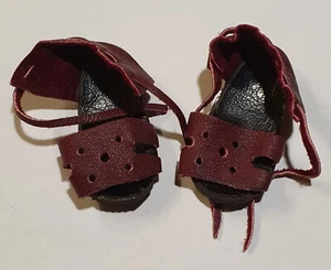 Sandaletten (Puppenschuhe) offen, weinrot, Echtleder, ~ 5,5 cm, neuw. - Bild 1 von 5