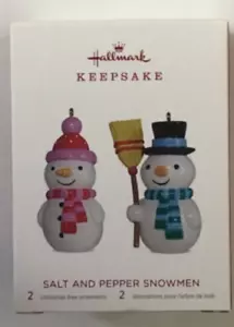 Hallmark Keepsake 2018 Salz & Pfeffer Schneemänner Weihnachtsbaum Ornament Set 2 NEU! - Bild 1 von 4