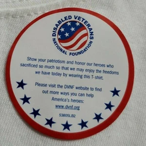 Veterans T Shirt Men's Land of The Free Home of The Brave White T-Shirt Size L - Picture 1 of 5