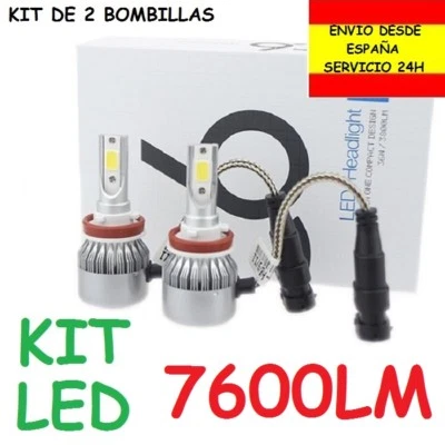 Kit 2 Bombillas Led 7600LM H1 H3 H4 H7 H8 H9 H11 HB3 HB4 HIR1 HIR2 Cruce Coche  - Imagen 1 de 4