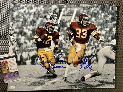 MARCUS ALLEN  CHARLES WHITE dual signed autographed USC Trojans 20x16 Photo JSA - Image 1 of 4