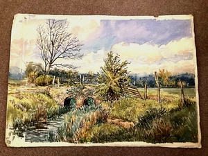 Landscape country scene watercolour signed Jack Randall - Picture 1 of 14