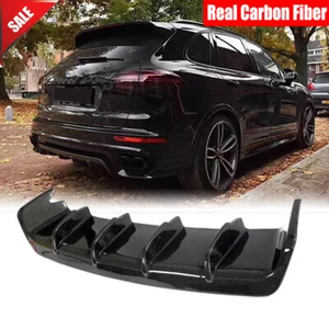 Real Carbon Fiber Rear Bumper Diffuser Lip for Porsche Cayenne 958.2 GTS 2015-17 - Bild 1 von 12