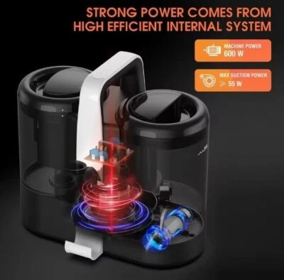 600W and 450W 15/11KPa Handheld Carpet Cleaner for Sofa Curtain Spray Suction In - Image 1 of 4