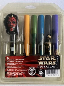 Star Wars - Episode I , 6 Washable Markers  NOC  (1122D)  16208 - Picture 1 of 2