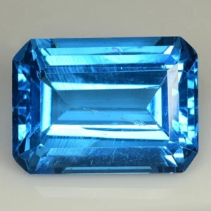 31,20 kt & 21 x 15 x 10 mm _ NATÜRLICHER SCHWEIZER BLAUTOPAS ACHTECKSCHLIFF LOSE EDELSTEINE - Bild 1 von 11