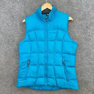 Macpac Womens Vest Jacket Size 12 Blue Sleeveless Duck Down Insulated Zip A4302 - Picture 1 of 12