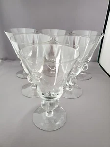 6 VINTAGE MCM SCHWEDISCHE SKRUF KRISTALLKLARE GULLI MUSTER WASSERKELCHE 5,5" - Bild 1 von 5