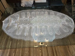 Off White Crocheted XLarge Table Covering Centerpiece Doily 63 x36 - Bild 1 von 6