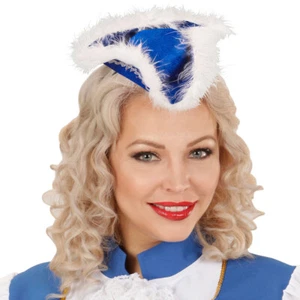 Funkenmarie Minihut Garde blau Mini Dreispitz Hut Funkenmariechen Fascinator - Bild 1 von 3