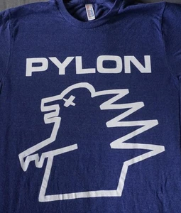 Pylon Shirt Herren Small Blue Band Tee Dinosaurier Made USA New Wave Post Punk - Bild 1 von 6