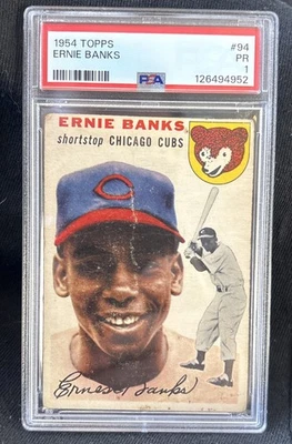 1954 Topps #94 Ernie Banks Rookie RC PSA 1 **Gran atractivo visual** Foto 1 de 4