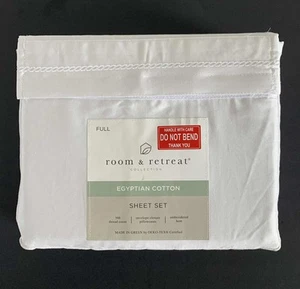 New Room & Retreat Collection Egyptian Cotton Full Sheet Set 500 Thread Count - Picture 1 of 14