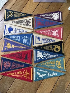 Konvolut 16 Vintage 60er Jahre NFL Filz viele Anhänger selten - Bild 1 von 7