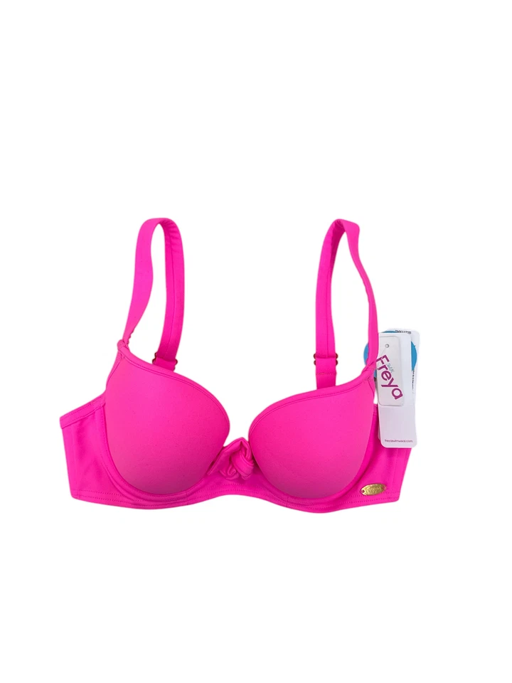 Freya BRIGHT PINK Remix Deco Swim Underwire Plunge Swim Top, US 28D, UK 28D - Imagem 1 de 1