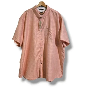 Interaffair Hemd Herren 4XL Rosa mit weißen Rauten Kurzarm Button-Down Neu mit Etikett - Bild 1 von 9
