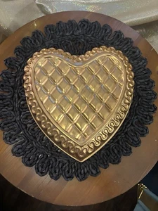 Diamant Design Kupfer Ton Valentinstag Herz Jello Form Kuchenform Wandbehang - Bild 1 von 2