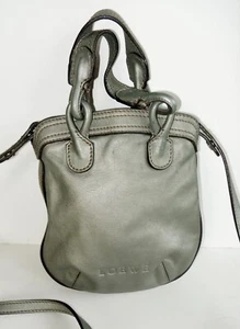 AUTH LOEWE WOMEN'S DARK SILVER SOFT LEATHER PURSE/CROSSBODY BAG-EXCELLENT CONDTN - Picture 1 of 10