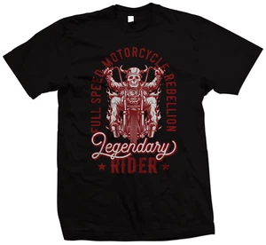 Biker Motorcycle T Shirt - Legendary Biker Motorbike T Shirt For Dad , Chopper - Picture 1 of 7