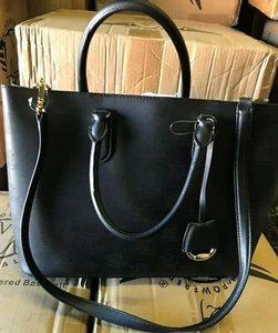 NEU MIT ETIKETT $ 295 Ralph Lauren LEDER SCHWARZ PORZELLAN HANDTASCHE 30 % RABATT JETZT $ 209,99 - Bild 1 von 3