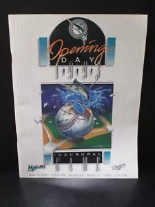 1993 Florida Marlins Inaugural Game Program Joe Robbie Stadium Excellent - Picture 1 of 5