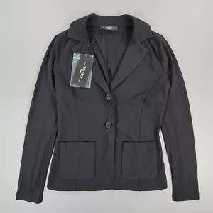 Weekend Max Mara Womens Blazer Black Medium Single Breasted Jersey Jacket - Picture 1 of 9