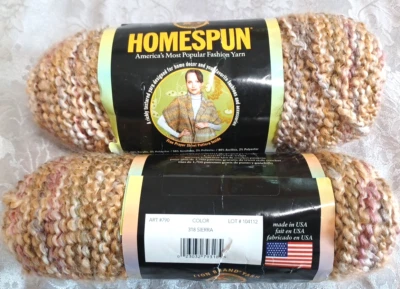 Lion 318 SIERRA #5 Bulky Acrylic Poly Homespun 2 Yarn Skeins 185 Yds NEW - Image 1 of 4