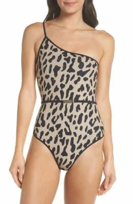 DIANE VON FURSTENBERG  Belted One-Shoulder One-Piece Swimsuit (size L) - Image 1 of 4