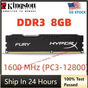 HyperX FURY DDR3 8GB 16GB 32GB 1600 MHz PC3-12800 Desktop RAM Memory DIMM 240pin - Picture 1 of 11