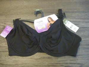 Fruit of the Loom Fit for Me Silky Smooth Unlined Bra NWT BLACK 38DD / 38E - Picture 1 of 3