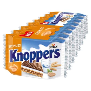 Knoppers Schnitte Erdnuss 8 einzelnverpackte Knusperwaffen 200g - Picture 1 of 1