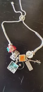 Silver Charm Bracelet Beetles Charms - Picture 1 of 7